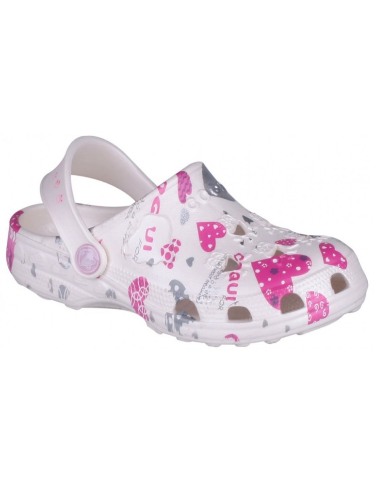 Detské sandále COQUI LITTLE FROG biele so srdiečkami