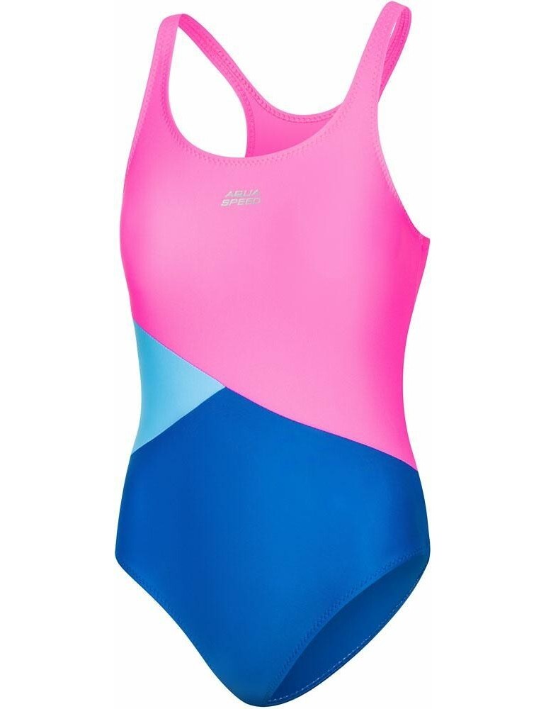 Dievčenské plavky AQUA SPEED POLA – 32 ružovo-modrá