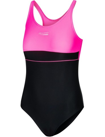 Dívčí jednodílné plavky AQUA SPEED EMILY – 19 černá/růžová