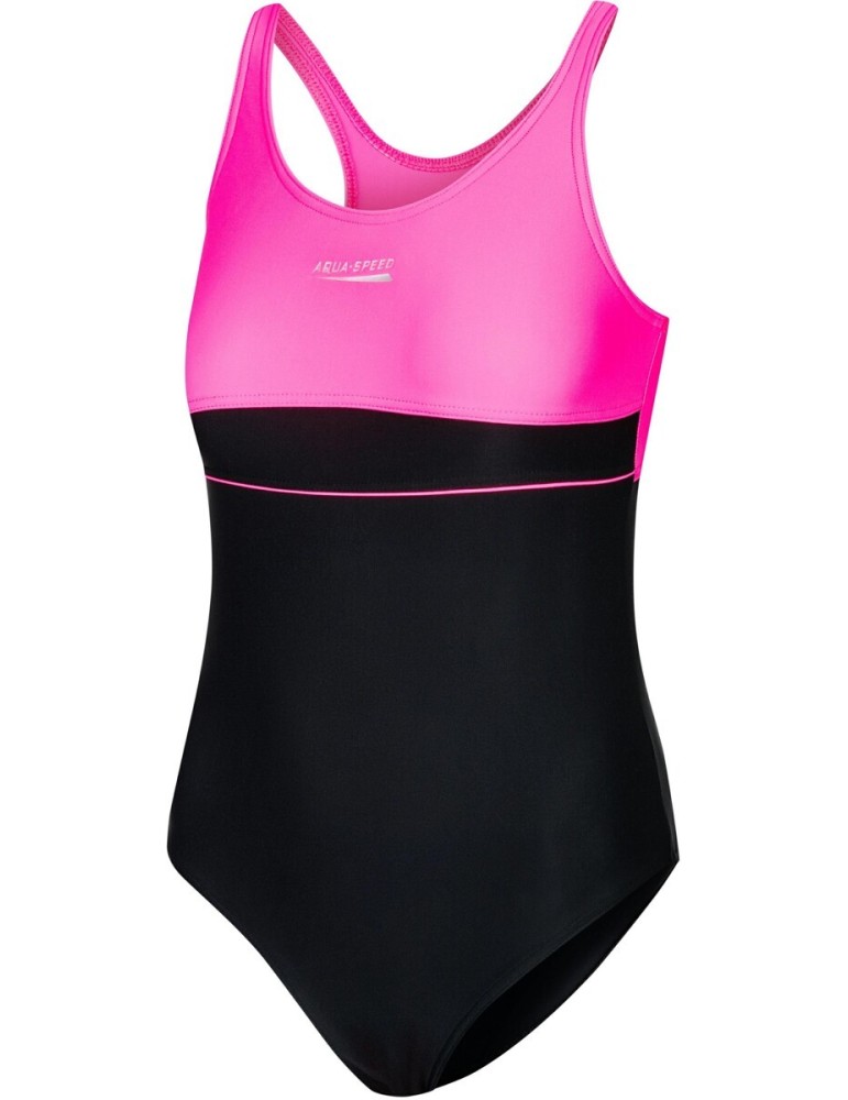 Dívčí jednodílné plavky AQUA SPEED EMILY – 19 černá/růžová