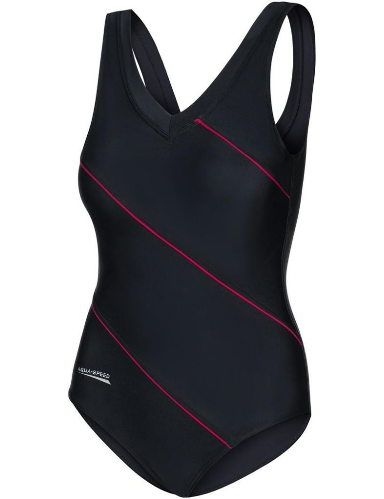Sophie – dámske jednodielne plavky Aqua-Speed, čierno-červená