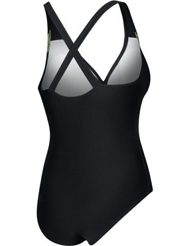 GRETA Dámské jednodílné plavky AQUA SPEED – 01 černo-zelená